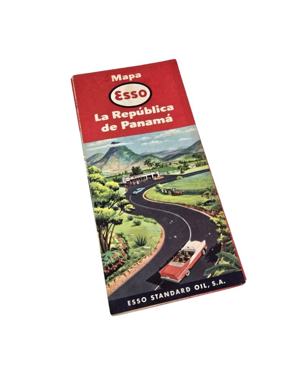 Vintage 1960 Esso Mapa De La República De Panamá Foldable Road Map LI632 - Picture 2 of 6